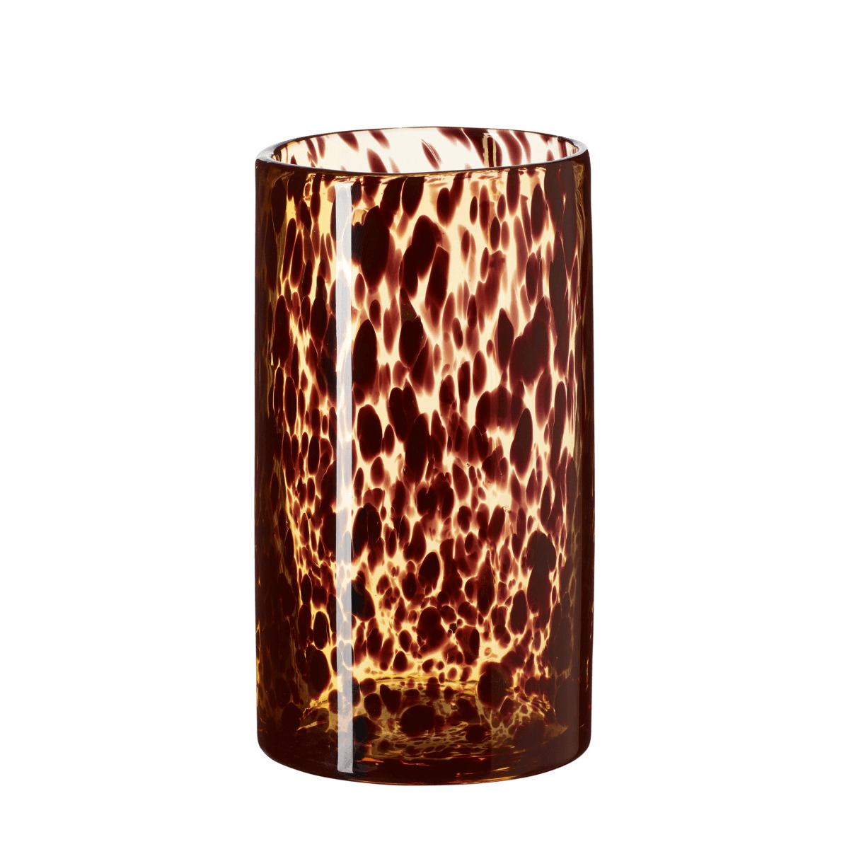 OKA, Short Tortoiseshell Glass Vase - Multi, Vases, Glass