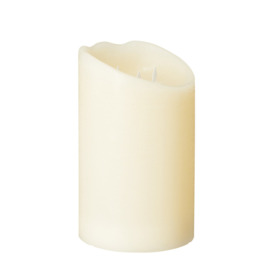 OKA, Large Wide Natural Glow Pillar LED Candle - Ivory, Candles, Wax