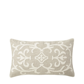 OKA, Gawain Cushion Cover, Small - Natural/Off-White, Cushion Covers, Linen, Floral