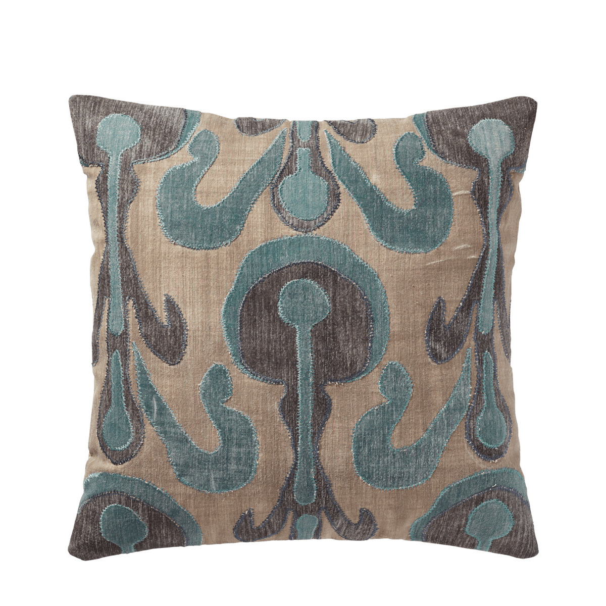 OKA, Dandolo Cushion Cover - Blue/Natural, Cushion Covers, Cotton, Floral