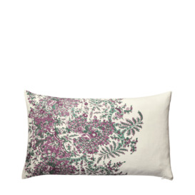 OKA, Kandini Cushion Cover, Small - Green/Purple, Cushion Covers, Linen, Floral