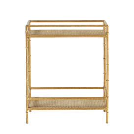OKA, Baricella Side Table With Shelves - Natural, Side Tables, Metal