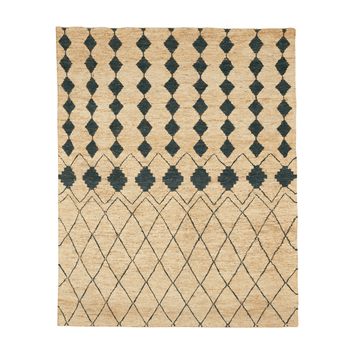 OKA, Hooghly Rug - Ecru/Charcoal, Rugs, Jute, Geometric