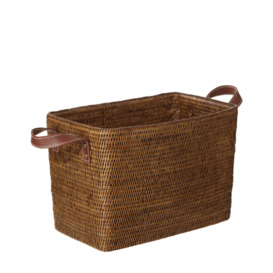 OKA, Small Fairfax Rattan Basket - Brown, Storage Baskets, Rattan