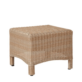 OKA, New Hampshire Side Table - Off White, Garden Tables, All Weather Rattan