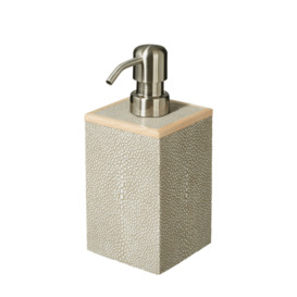 OKA, Faux Shagreen Soap/Moisturizer Dispenser - Taupe, Bathroom Accessories, Resin