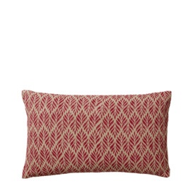 OKA, Ghini Fronds Pillow Cover - Red, Cushion Covers, Linen, Floral