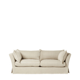 OKA, Avitus 3-Seater Sofa - Flax Narrow Herringbone, Sofas, Linen, Plain