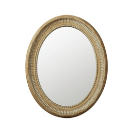 OKA, Small Killarney Oval Mirror - Taupe, Mirrors, Glass/Wood