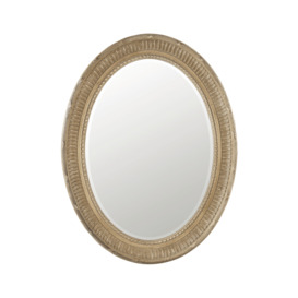 OKA, Large Killarney Oval Wall Mirror - Taupe, Mirrors, Glass/Wood