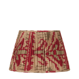OKA, 25cm Pleated Madura Silk Empire Lampshade - Red, Lampshades, Silk, Patterned