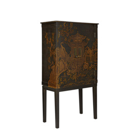 OKA, Peking Hand-Painted Chinoiserie TV Cabinet - Black, Cabinets, Wood