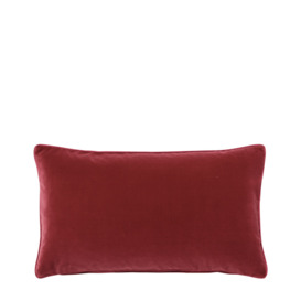 OKA, Small Plain Velvet Pillow Cover - Blood Orange, Cushion Covers, Velvet, Plain