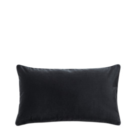 OKA, Small Plain Velvet Cushion Cover - Charcoal, Cushion Covers, Velvet, Plain