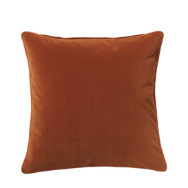 OKA, Large Plain Velvet Pillow Cover - Dirty Orange, Cushion Covers, Velvet, Plain