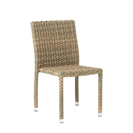 OKA, Set of Four Martham Stacking Chairs - Bark, Garden Seating, All Weather Rattan, Plain
