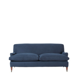 OKA, Linen Loose Cover for Coleridge 3-Seater Sofa - Pure Navy, Loose Covers, Linen