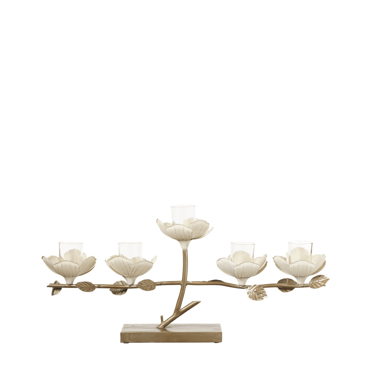 OKA, Talauma Candle Holder - Gold, Candle Holders, Glass/Metal