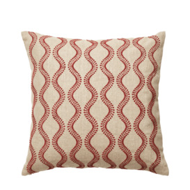 OKA, Zostera Cushion Cover - Blood Orange, Cushion Covers, Linen, Geometric