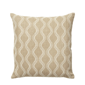 OKA, Zostera Cushion Cover - Chalk, Cushion Covers, Linen, Geometric