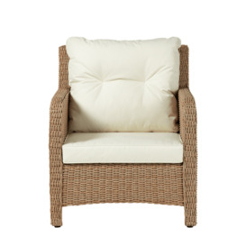 OKA, New Hampshire Armchair - Off White, Garden Seating, All Weather Rattan