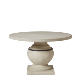 OKA, Round Callanish Indoor/Outdoor Dining Table - Pebble Grey, Dining Tables, Stone