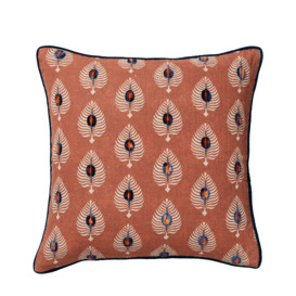 OKA, Ocellus Cushion Cover - Burnt Umber, Cushion Covers, Linen, Printed
