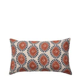 OKA, Contorno Cushion Cover - Dirty Orange, Cushion Covers, Linen, Geometric