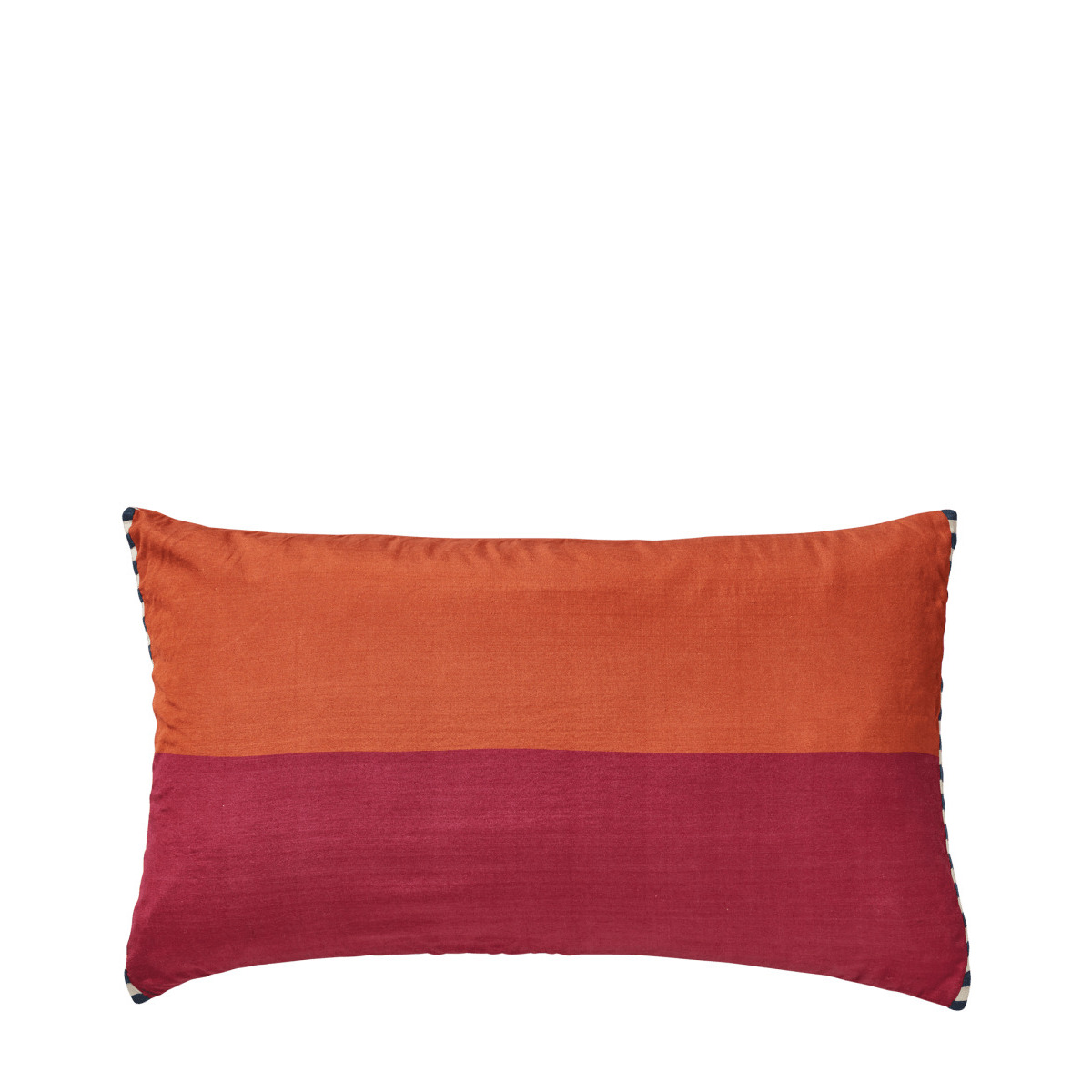 OKA, Emel Cushion Cover - Orange/Raspberry, Cushion Covers, Silk