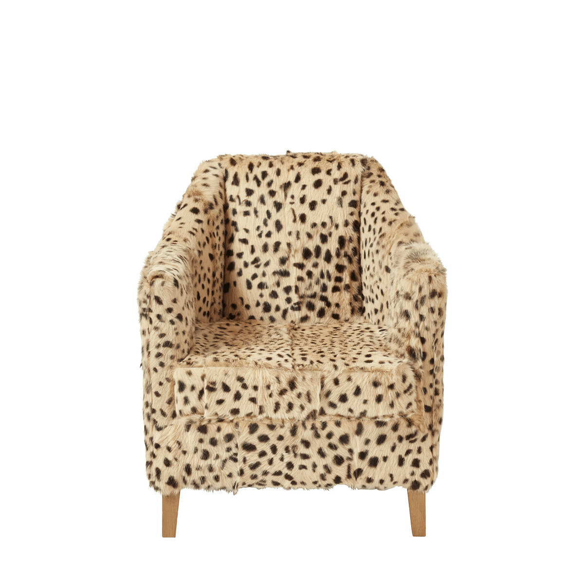 OKA, George Club Chair - Cheetah, Armchairs, Goat Hair, Cheetah Print