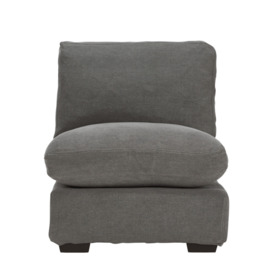 OKA, Savile Armless Chair Loose Cover - Charcoal, Loose Covers, Linen