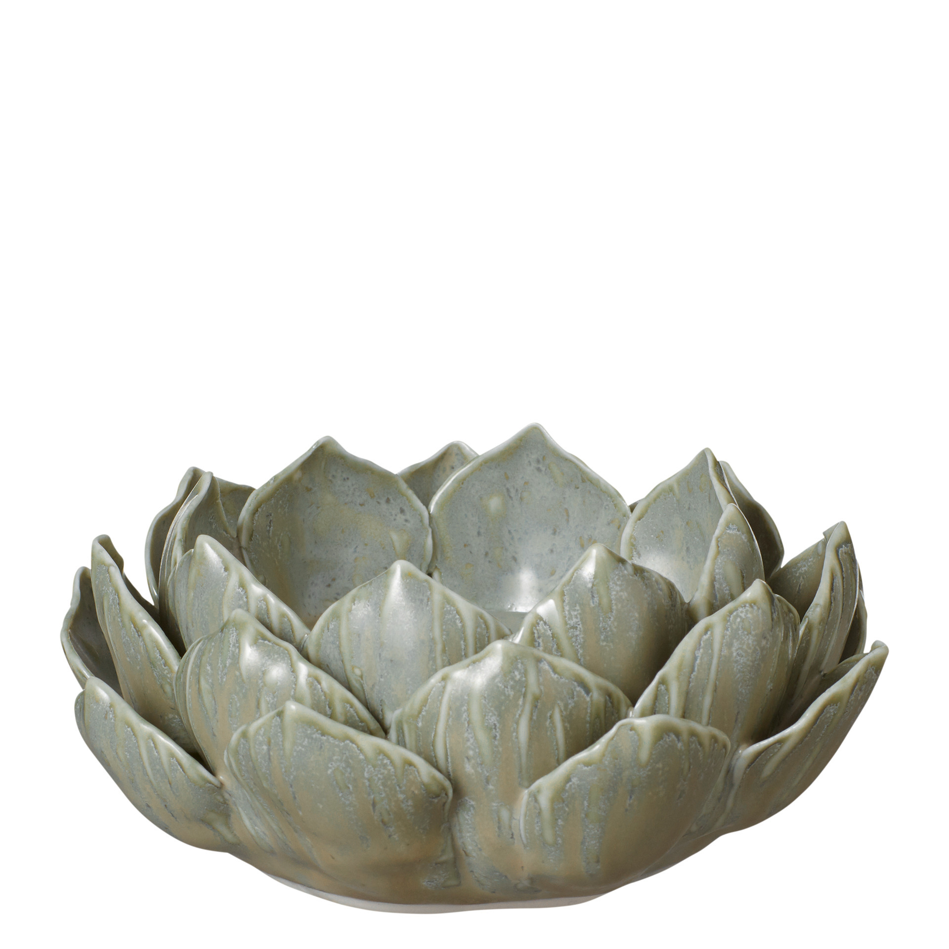 Porcelain Artichoke Candle Holder - Green