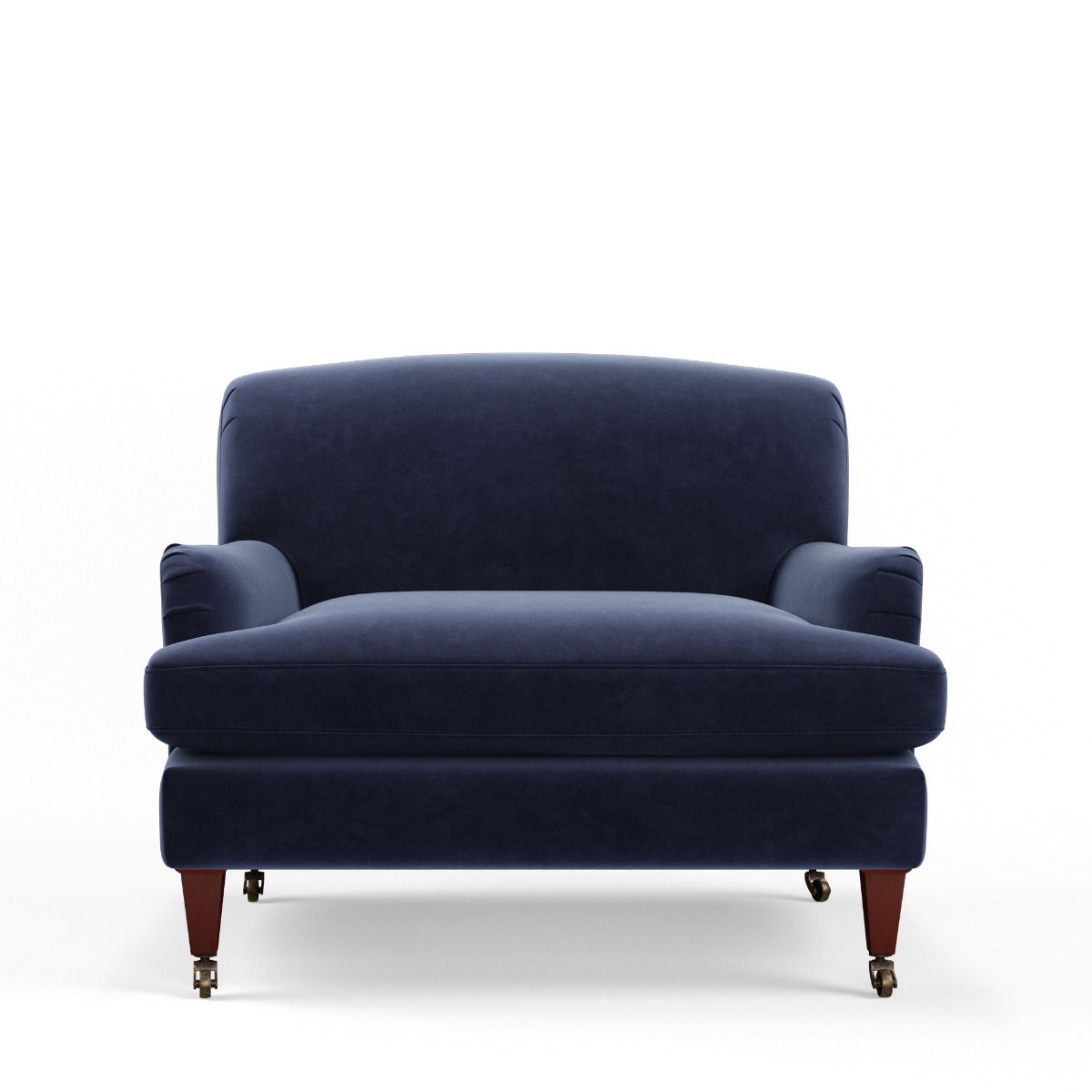 Large Coleridge Armchair with Velvet Fixed Cover - Sapphire