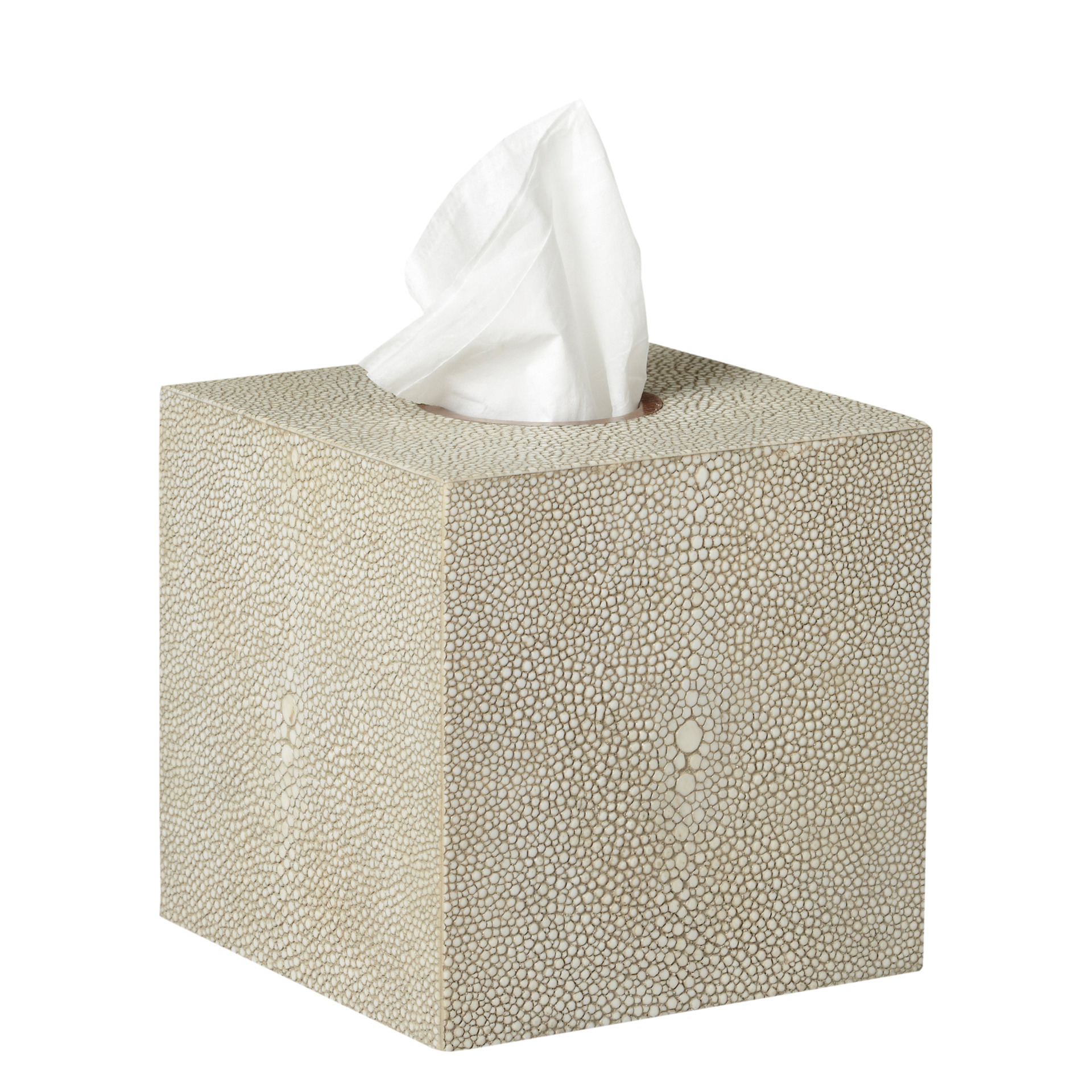 Faux Shagreen Boutique Tissue Box Holder - Taupe