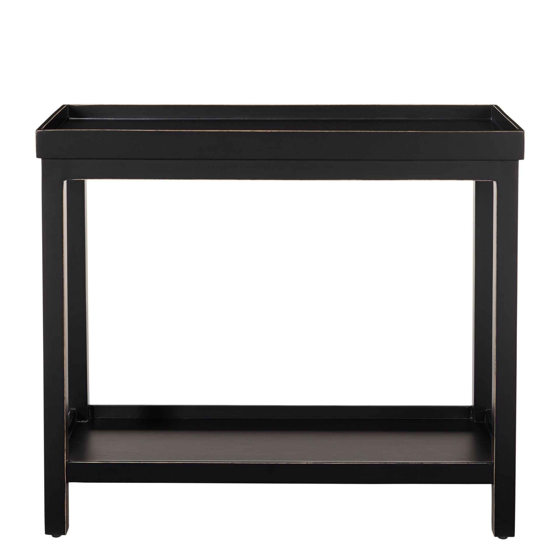 Narrow Jet Side Table, Rubbed Black