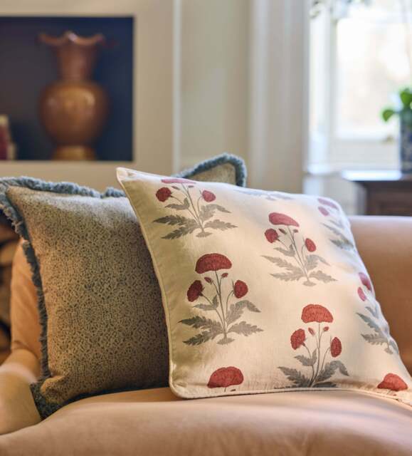OKA, Imber Poppy Cushion Cover - Warm Red, Cushion Cover - image 1