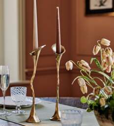 OKA, Ninfea Candle Holders Pair - Antique Brass, Candle Holder - thumbnail 1