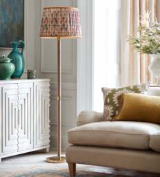 OKA, Girandole Pleated Linen Lampshade 45cm - Multi, Lampshade