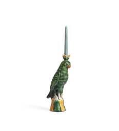 OKA, Althea Ceramic Parrot Candle Holder - Dark Green, Candle Holder - thumbnail 2
