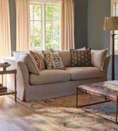 OKA, Avitus Linen 3-Seater Sofa - Flax Narrow Herringbone, Sofa