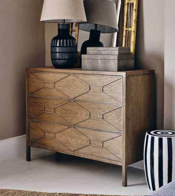 OKA, Hester Chest of Drawers - Bleached Oak, Chest of Drawers, Wood,Oak