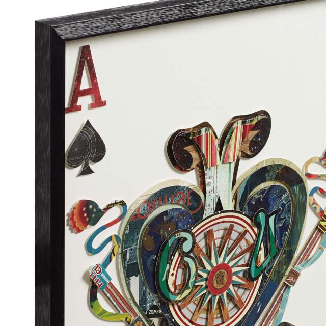 OKA, Framed Playing Card Ace Collages - Set of Four - Multi, Wall Art - image 1