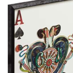 OKA, Framed Playing Card Ace Collages - Set of Four - Multi, Wall Art