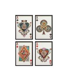 OKA, Framed Playing Card Ace Collages - Set of Four - Multi, Wall Art - thumbnail 2