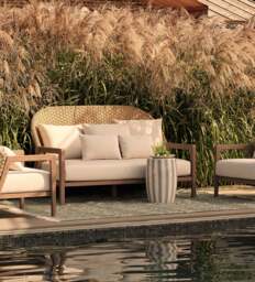 OKA, Shorwell Garden Sofa - Natural Teak, Garden Seating - thumbnail 1