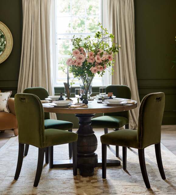 OKA, Stafford Velvet Dining Chair - Spruce, Dining Chair - image 1