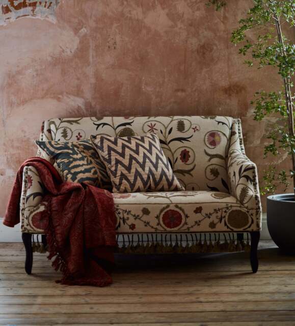 OKA, Tarma Sheki Cotton 2-Seater Sofa - Olive, Sofa - image 1