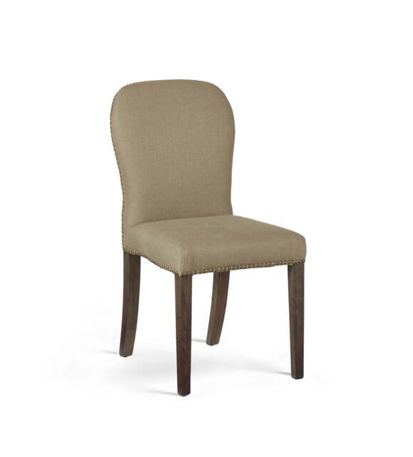 OKA, Stafford Linen Dining Chair - Wild Oats Wide Herringbone - Set of Four, BAO Bundle - image 1