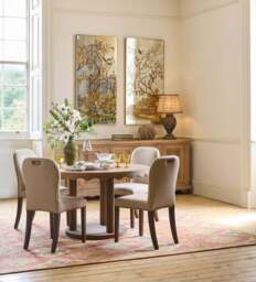 OKA, Stafford Linen Dining Chair - Wild Oats Wide Herringbone - Set of Four, BAO Bundle - thumbnail 2