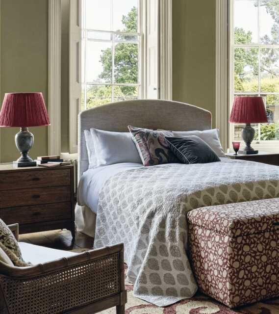 OKA, King Stanhope Headboard - Natural, Headboards, Wood,Linen